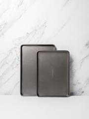 Masterclass Set of 2 Grey Non-Stick Baking Trays - Image 1 of 3