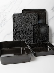 Masterclass Set of 5 Black Vitreous Enamel Non-Stick Cookware Set - Image 1 of 3