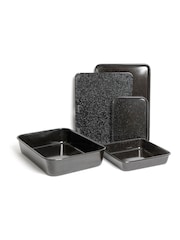 Masterclass Set of 5 Black Vitreous Enamel Non-Stick Cookware Set - Image 3 of 3