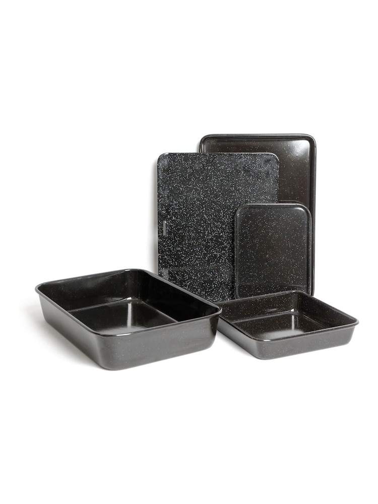 Masterclass Set of 5 Black Vitreous Enamel Non-Stick Cookware Set - Image 3 of 3 Masterclass Set of 5 Black Vitreous Enamel Non-Stick Cookware Set - Image 3 of 3