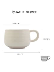 Jamie Oliver Set of 4 White Big Love Cosy Cuppa Mugs - Image 3 of 5