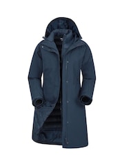Mountain Warehouse Blue Alaskan Womens 3 In 1 Long Coat - Image 2 of 4