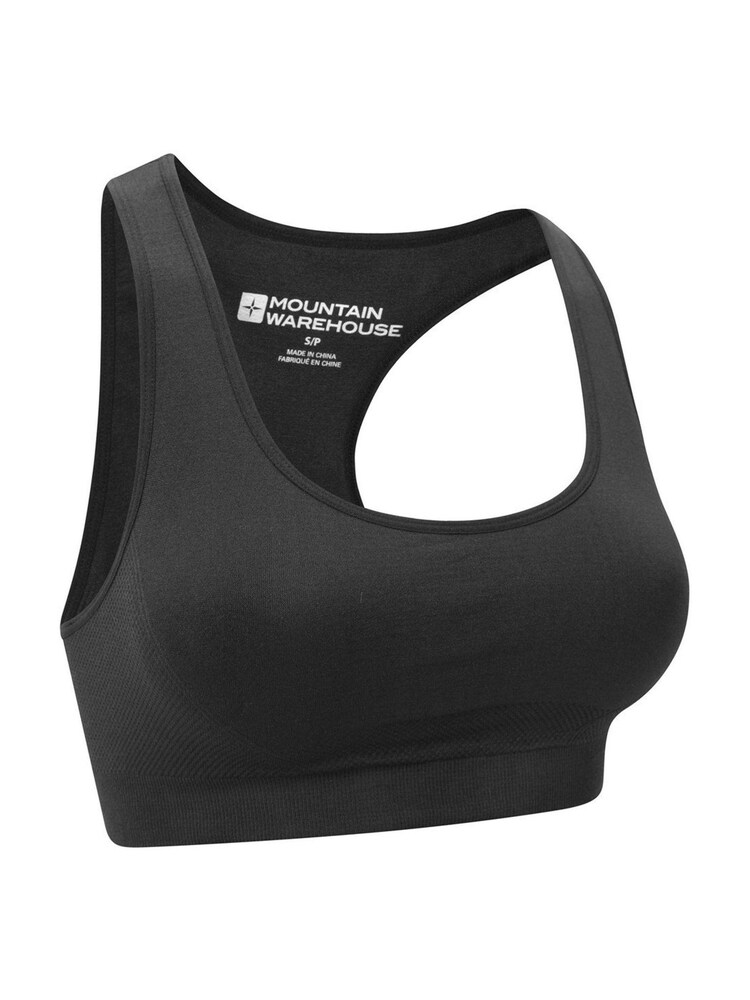 Mountain Warehouse Black Womens Anti-chafe, Racer Back Seamless Sports Bra - Image 2 of 4