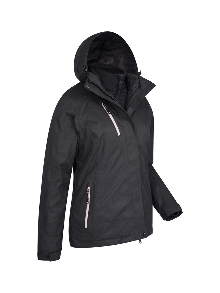 Mountain Warehouse Black Bracken Melange Womens 3 in 1 Waterproof and Breathable Jacket - Image 2 of 4