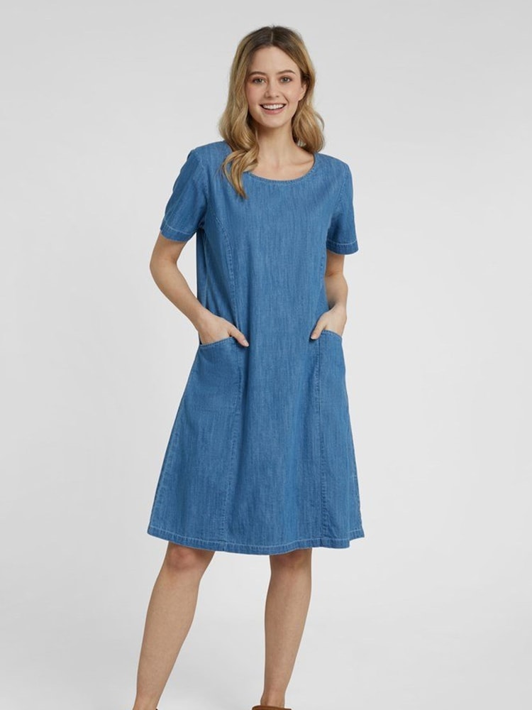 Mountain Warehouse Blue Flora Women UV Protect Cotton Denim Dress - Image 1 of 3 Mountain Warehouse Blue Flora Women UV Protect Cotton Denim Dress - Image 1 of 3