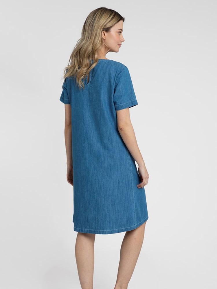 Mountain Warehouse Blue Flora Women UV Protect Cotton Denim Dress - Image 2 of 3