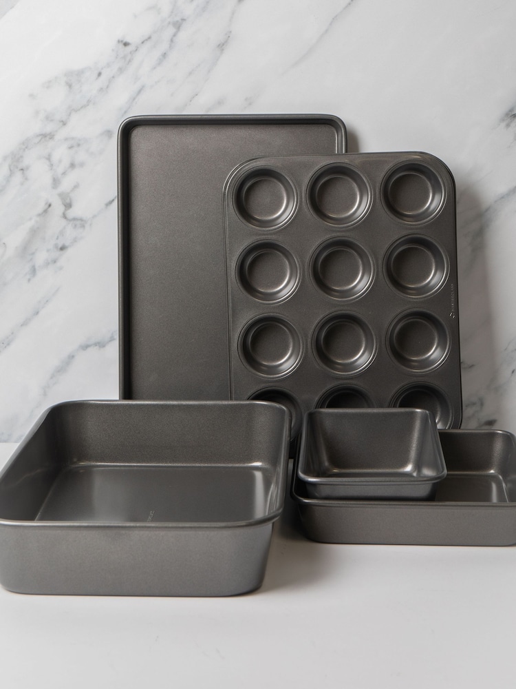Masterclass Set of 5 Grey Bakeware Trays - Image 1 of 3 Masterclass Set of 5 Grey Bakeware Trays - Image 1 of 3