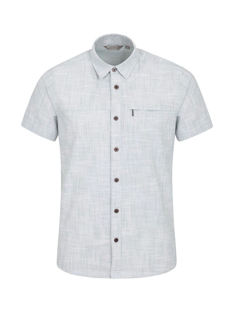 Mountain Warehouse Blue Coconut Slub Texture 100% Cotton Mens Shirt g - Image 1 of 3