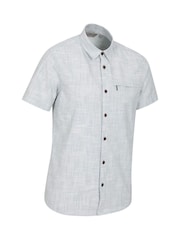Mountain Warehouse Blue Coconut Slub Texture 100% Cotton Mens Shirt g - Image 2 of 3
