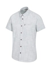 Mountain Warehouse Blue Coconut Slub Texture 100% Cotton Mens Shirt g - Image 3 of 3