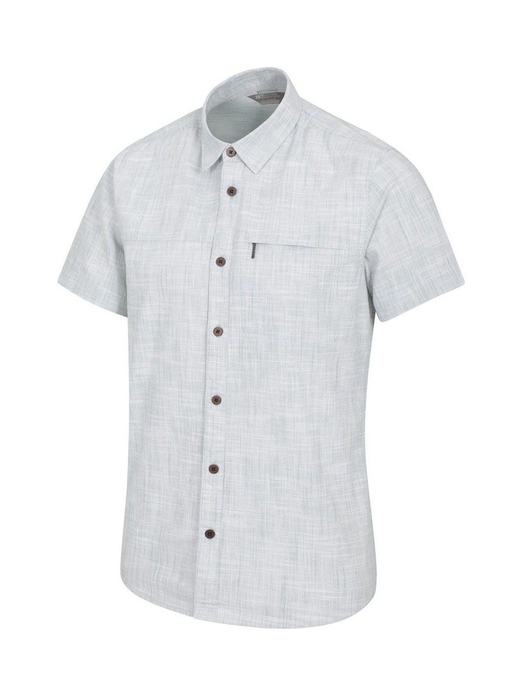 Mountain Warehouse Blue Coconut Slub Texture 100% Cotton Mens Shirt g - Image 3 of 3