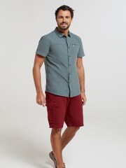 Mountain Warehouse Green Coconut Slub Texture 100% Cotton Mens Shirt g - Image 1 of 6