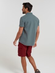 Mountain Warehouse Green Coconut Slub Texture 100% Cotton Mens Shirt g - Image 3 of 6