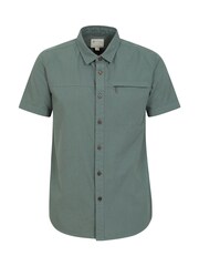 Mountain Warehouse Green Coconut Slub Texture 100% Cotton Mens Shirt g - Image 5 of 6