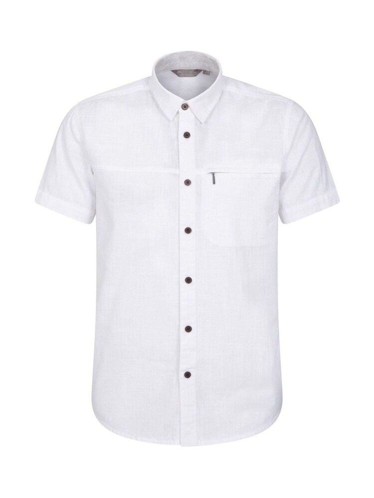 Mountain Warehouse White Coconut Slub Texture 100% Cotton Mens Shirt g - Image 1 of 4