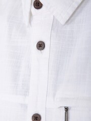 Mountain Warehouse White Coconut Slub Texture 100% Cotton Mens Shirt g - Image 4 of 4