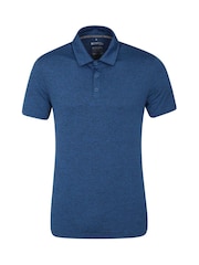 Mountain Warehouse Blue Deuce IsoCool Mens Breathable UV Polo Shirt - Image 1 of 4