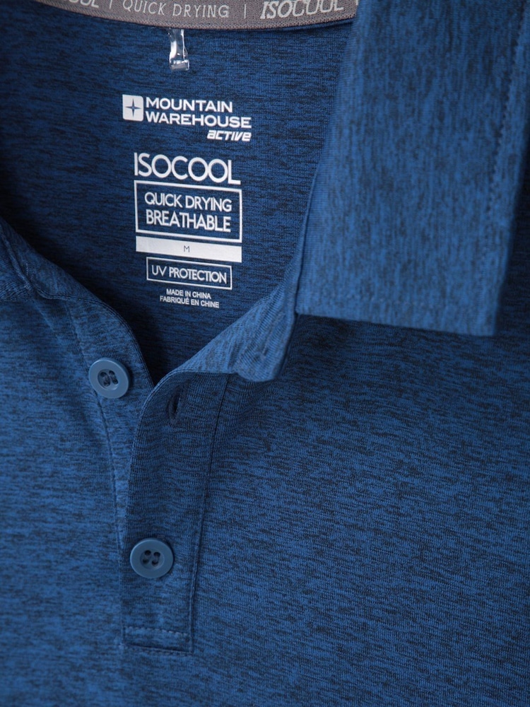 Mountain Warehouse Blue Deuce IsoCool Mens Breathable UV Polo Shirt - Image 4 of 4
