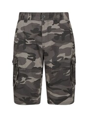 Mountain Warehouse Black Mens Camo 100% Cotton Lightweight Cargo Shorts - Image 1 of 4