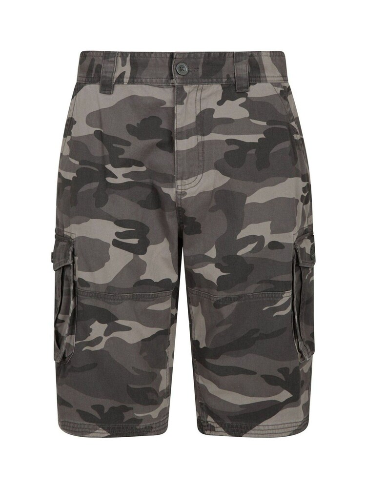 Mountain Warehouse Black Mens Camo 100% Cotton Lightweight Cargo Shorts - Image 1 of 4