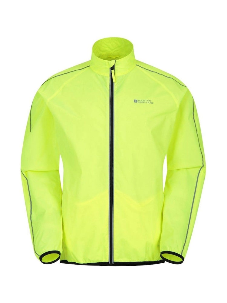 Mountain Warehouse Yellow Force Mens Reflective Water-Resistant Running and Cycling Jacket - Image 1 of 4