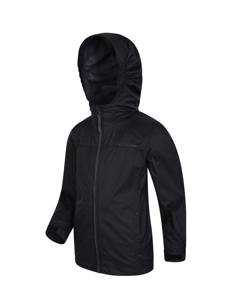 Mountain Warehouse Black Torrent Kids Waterproof Jacket - Image 4 of 4 Mountain Warehouse Black Torrent Kids Waterproof Jacket - Image 4 of 4