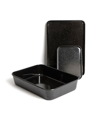Masterclass Set of 3 Black Vitreous Enamel Non-Stick Cookware - Image 3 of 3