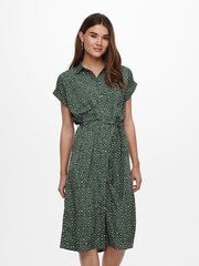 Only Green Midi Animal Shirt Dress - Image 1 of 5