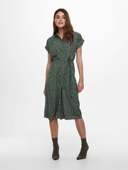 Only Green Midi Animal Shirt Dress - Image 2 of 5
