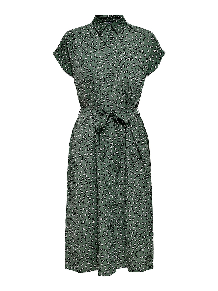 Only Green Midi Animal Shirt Dress - Image 5 of 5