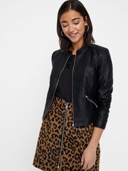 Vero Moda Black Faux Leather PU Jacket - Image 2 of 5
