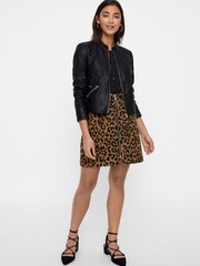 Vero Moda Black Faux Leather PU Jacket - Image 3 of 5