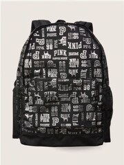 Victoria's Secret PINK Pure Black Mixed Logo Classic Backpack - Image 3 of 5