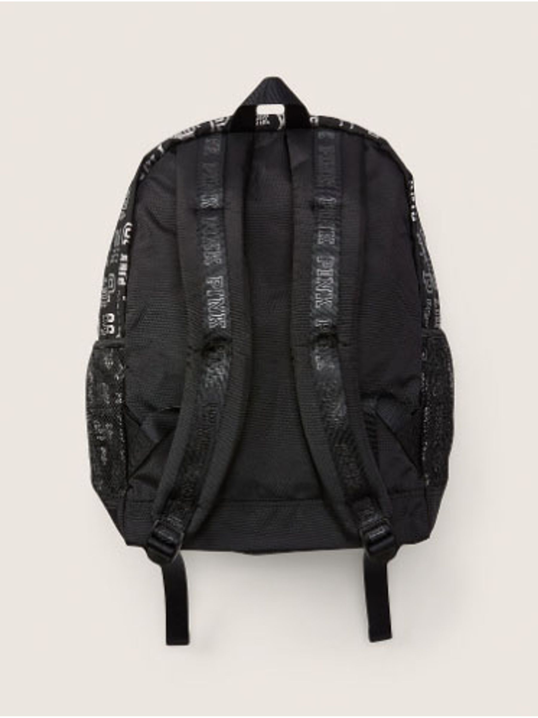 Black velvet pink backpack online