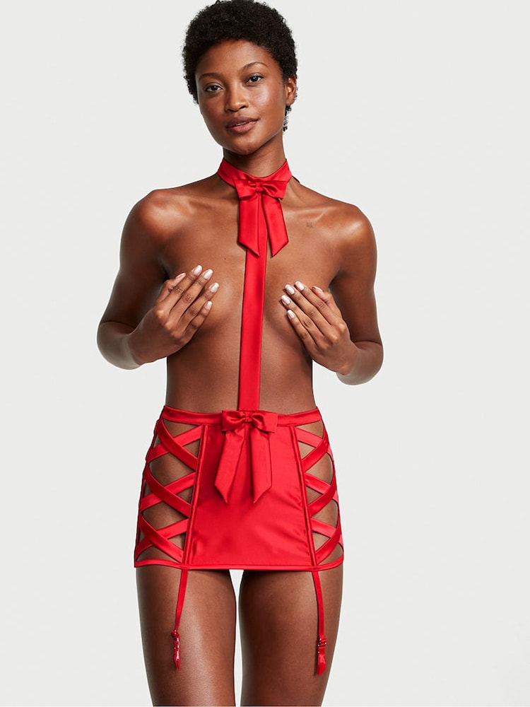 Victoria's Secret Lipstick Red Candy Cane Dreams Bodysuit - Image 1 of 1