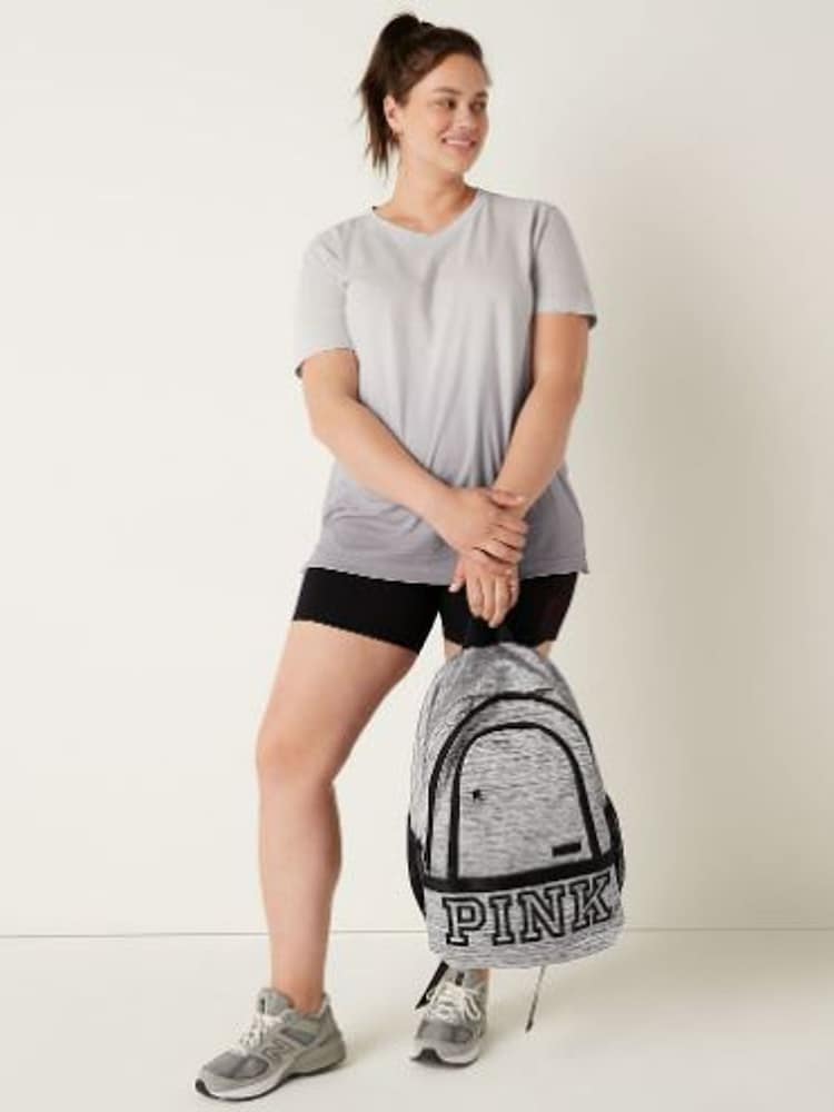 Victoria's Secret PINK Jet Lag Heather Grey College Backpack - Image 2 of 6
