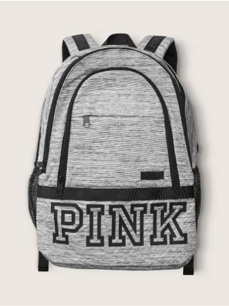 Victoria's Secret PINK Jet Lag Heather Grey College Backpack - Image 3 of 6