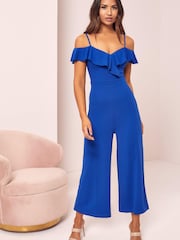 Lipsy Cobalt Regular Cami Frill Jumpsuit - Image 1 of 4