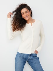Gap White Lightweight Long Sleeve Crew Neck Cardigan - Image 1 of 4