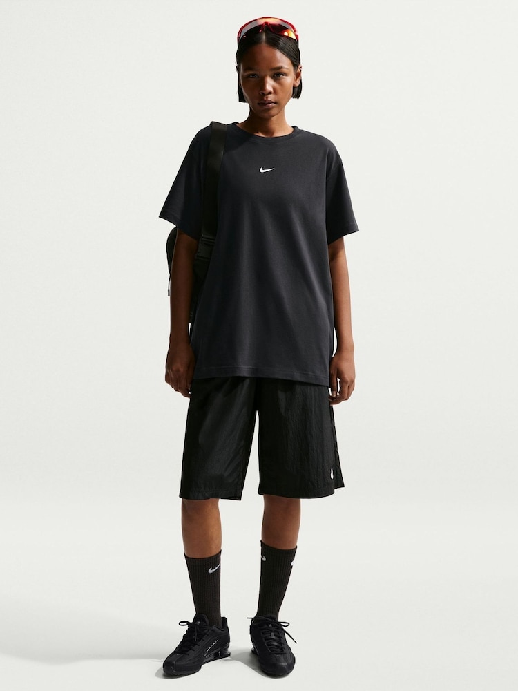 Nike Black Sportswear Essential Oversized T-Shirt - Image 1 of 5 Nike Black Sportswear Essential Oversized T-Shirt - Image 1 of 5