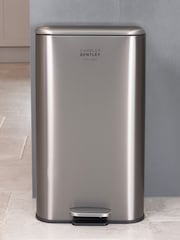Charles Bentley Silver 30L Slimline Kitchen Pedal Bin - Image 2 of 6