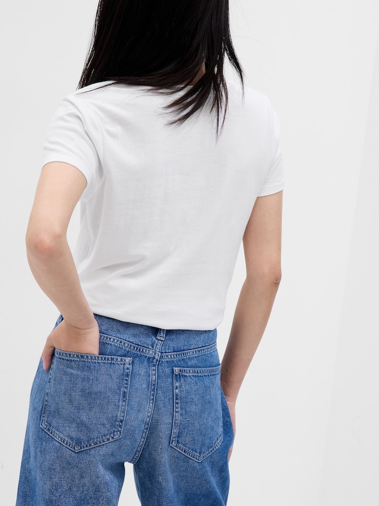 Белый - Gap Избранное Cotton-Modal с коротким рукавом футболка - Image 2 of 3