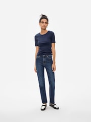 Gap Navy Blue Crew Neck Favourite Cotton-Modal Short Sleeve T-Shirt - Image 2 of 6