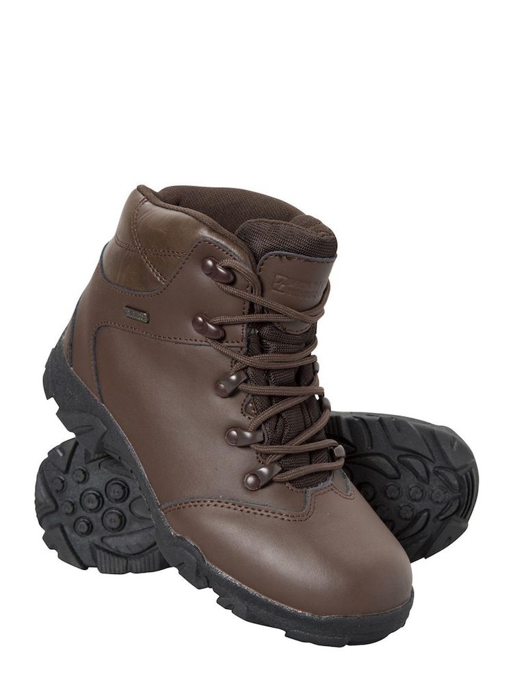Mountain Warehouse Brown Canyon Kids Leather Waterproof Walking Boots - Image 1 of 4