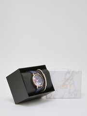 Lipsy Navy Gift Set Floral Watch - Image 1 of 4