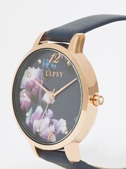 Lipsy Navy Gift Set Floral Watch - Image 3 of 4
