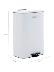 Charles Bentley White 30L Slimline Kitchen Pedal Bin - Image 4 of 6