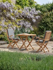 Bramblecrest Teak Bibury Round Table with 2 Armchairs & Cushions - Image 1 of 3