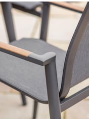 Bramblecrest Anthracite Sofia Round Table with 4 Armchairs, Parasol & Base - Image 4 of 5