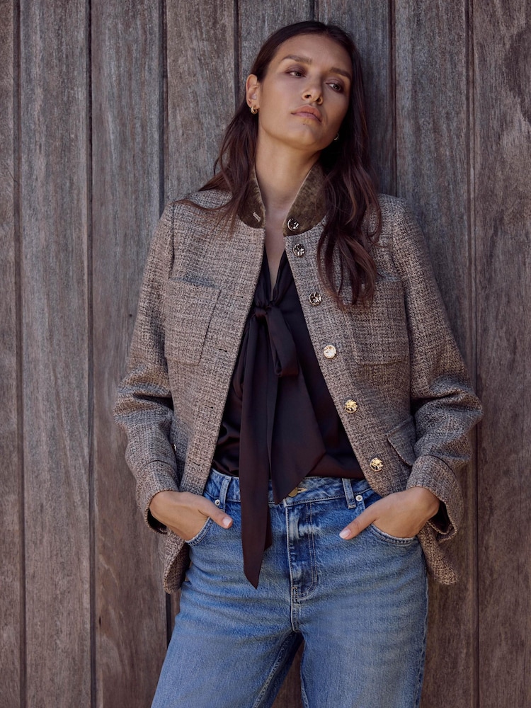 Mint Velvet Natural Wool Blend Heritage Jacket - Image 1 of 8 Mint Velvet Natural Wool Blend Heritage Jacket - Image 1 of 8